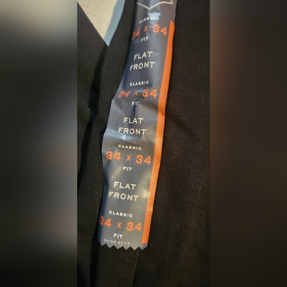 NWT St John's Bay Black Stretch Flat Front Classic Fit Trousers 34x34 - Picture 4 of 9